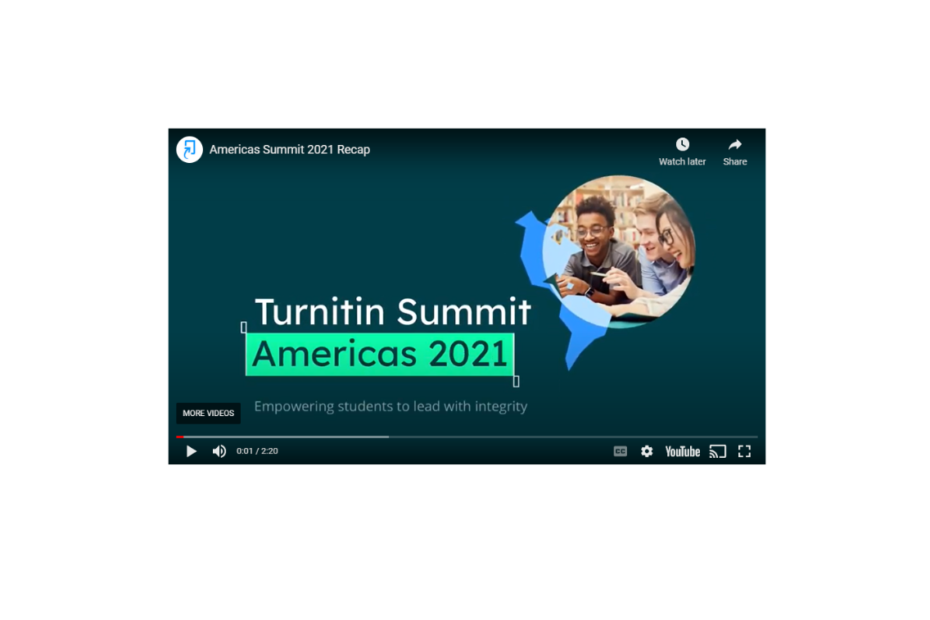 Screenshot of Turnitin Americas Summit YouTube video