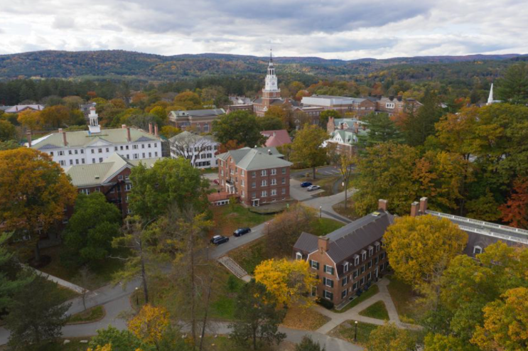 The campus of Dartmouth College in Hanover, New Hampshire, U.S., on Sunday, Oct. 17, 2021. Dartmouth College’s endowment returned 47% in the fiscal year that ended in June, the latest university to post some of the strongest investment gains in decades. Photographer: Bing Guan/Bloomberg