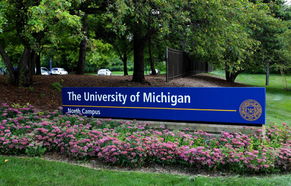 The University Of Michigan North Campus signage at the University Of Michigan in Ann Arbor, Michigan on July 30, 2019. (Photo By Raymond Boyd/Getty Images) GETTY IMAGES