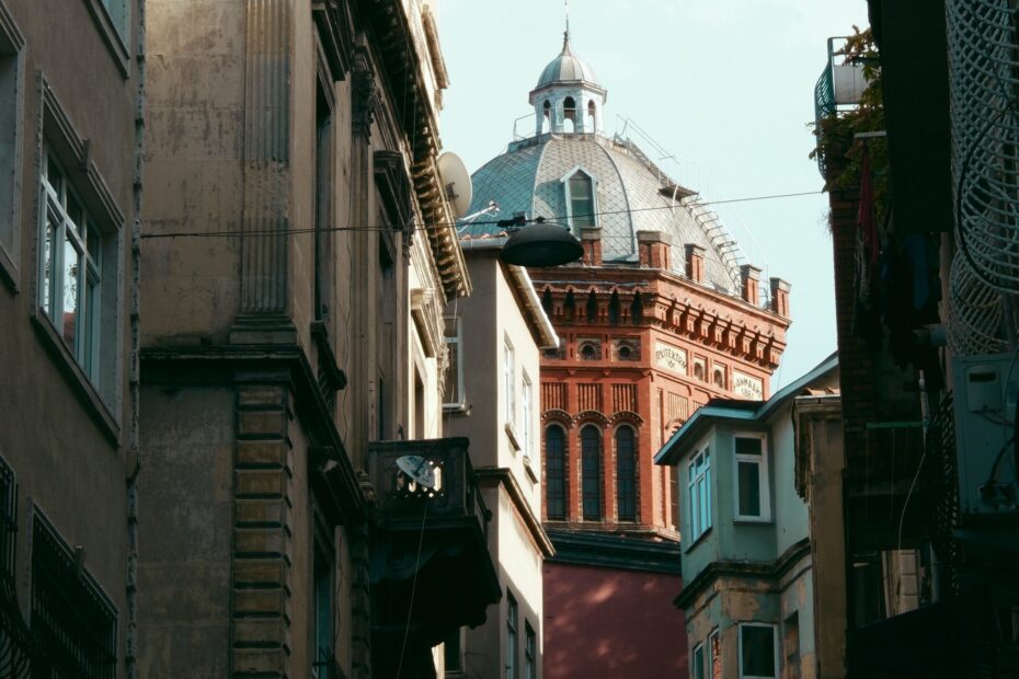 Dome of the Private Phanar Greek Orthodox College Seen From a Narrow Street in Istanbul